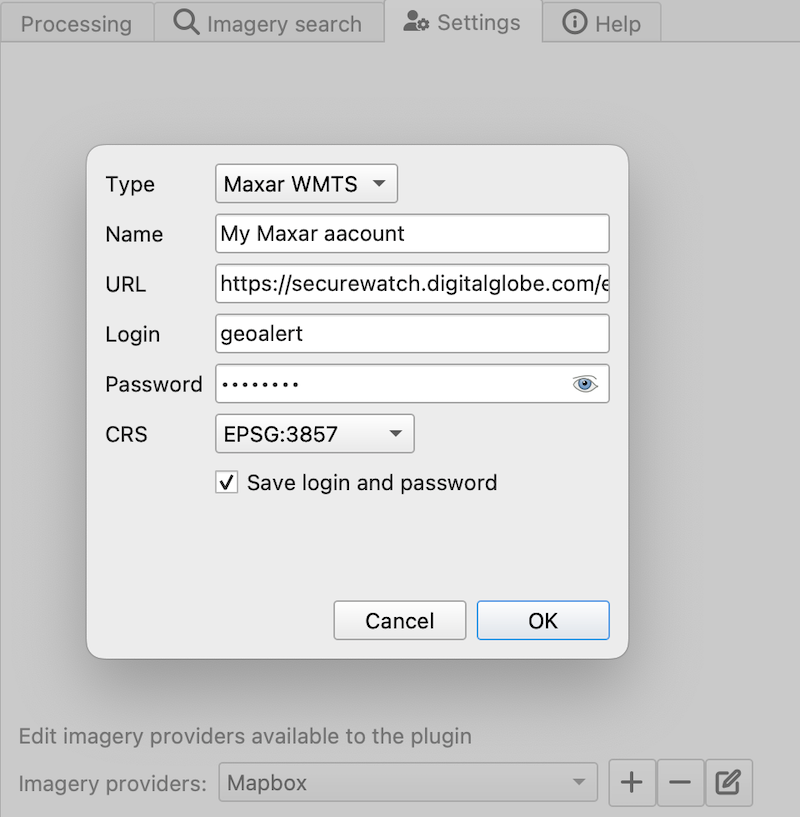 View of the providers tab