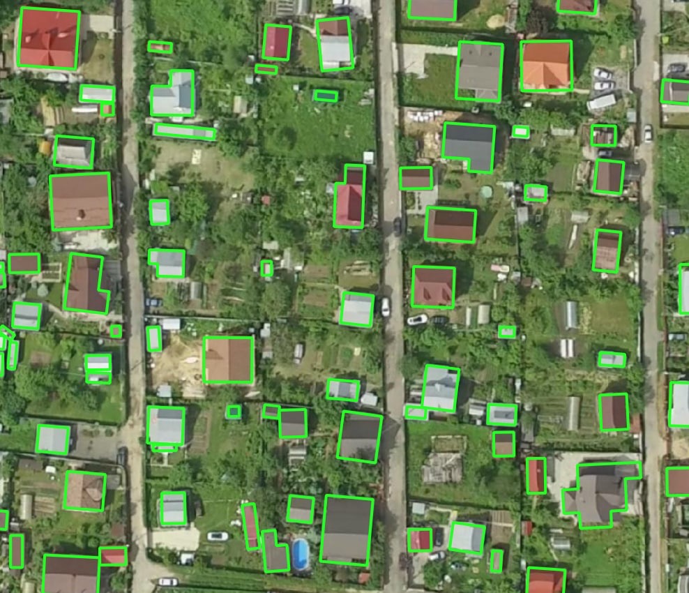 Processing result of Buildings (Aerial) model