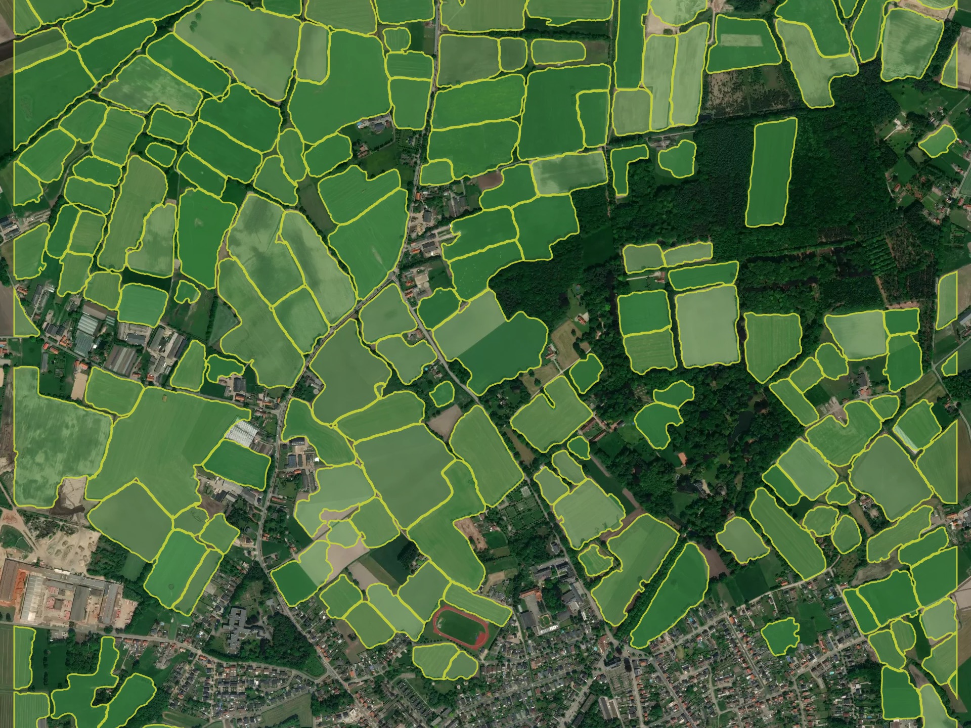 Processing result of agriculture fields model