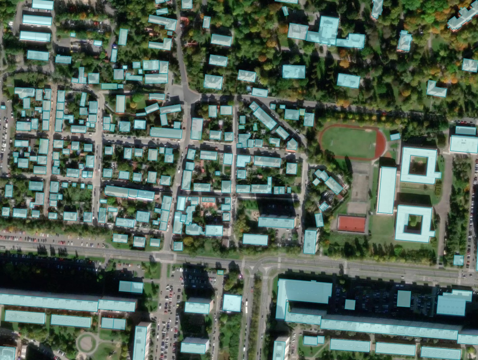 Processing result of buildings model