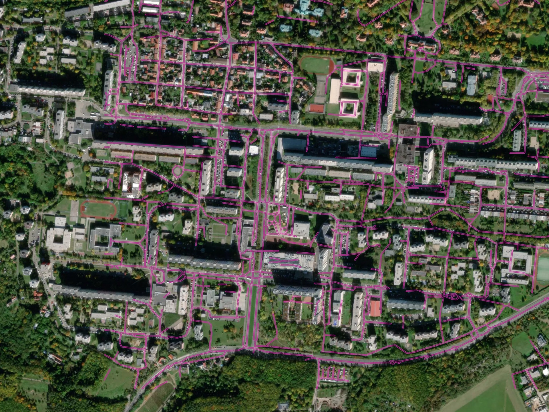 Processing result of roads model